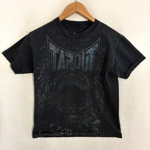 Vtg Y2K Tapout Shirt Youth M (10/12) Double Sided AOP Grunge MMA UFC Tee